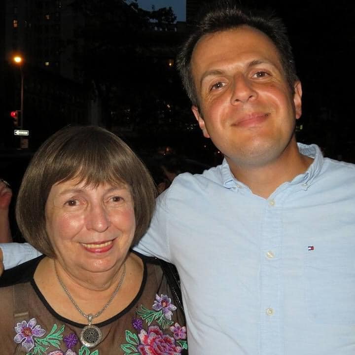 Muriel Stitt standing with her son Andy